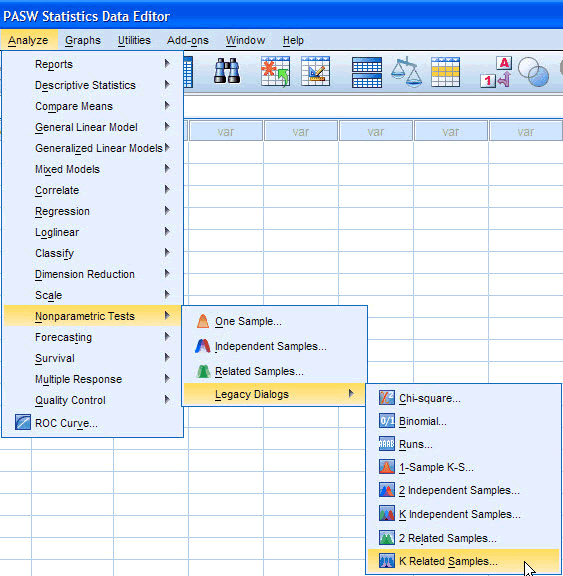 The Friedman Test Menu in SPSS