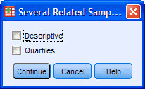 The Statistics Option Dialogue Box of the Friedman Test in SPSS