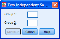 The Define Groups Dialog Box within the Mann-Whitney U Test