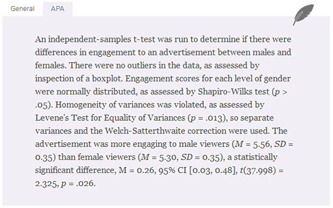 Features - Writing Up  Laerd Statistics