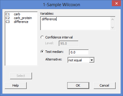 1 sample sign minitab 18