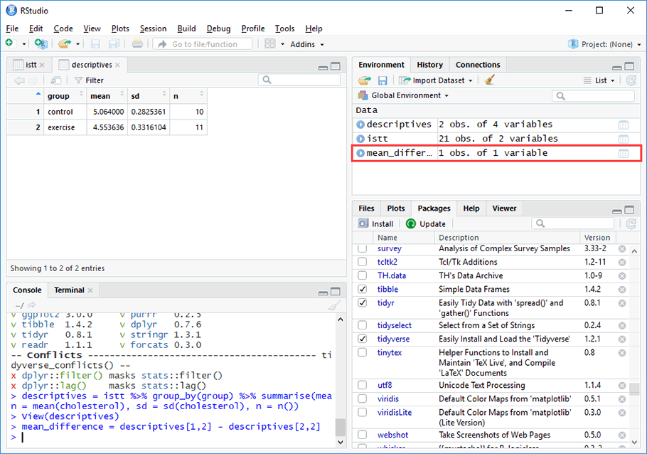 vamos a hacerlo anfitriona Indiferencia Independent-samples t-test using R, Excel and RStudio (page 3) |  Step-by-step instructions to carry out an independent-samples t-test with  useful descriptive statistics