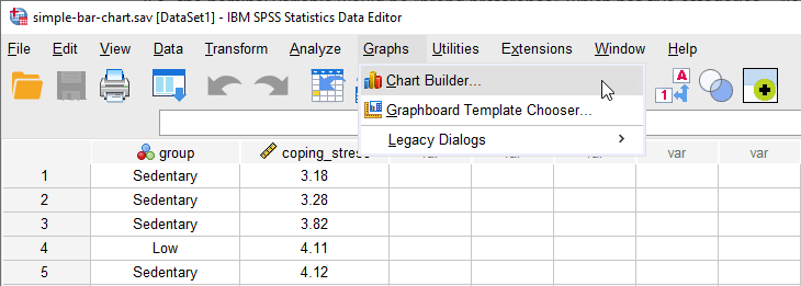 using graph builder in spss