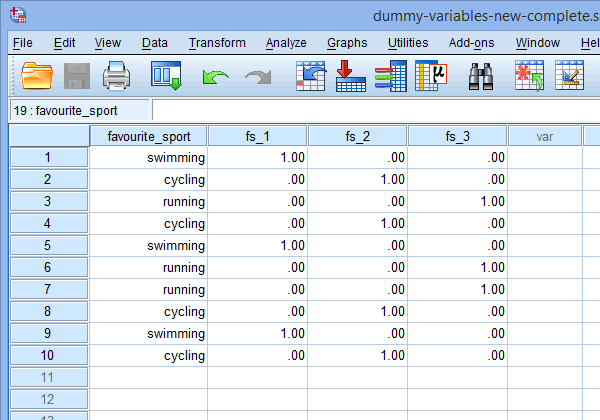 ibm spss version 25 compute dummy not showing