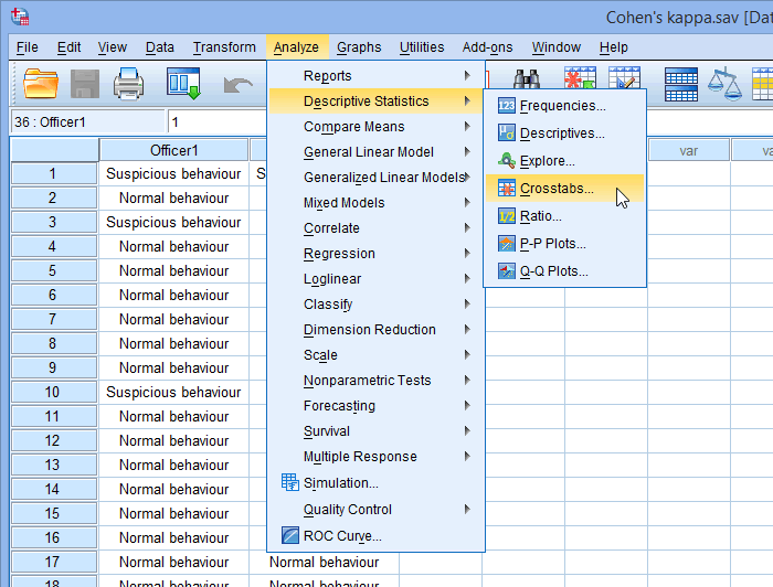 spss code cohen