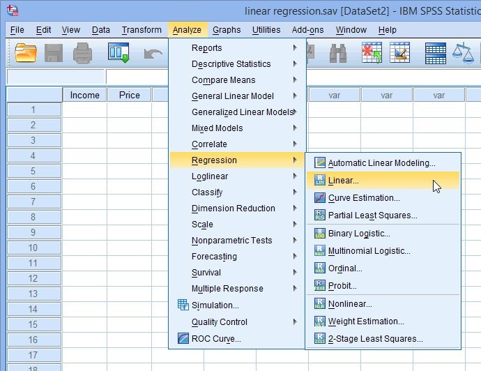 how to creat r output for simple linear regression equation