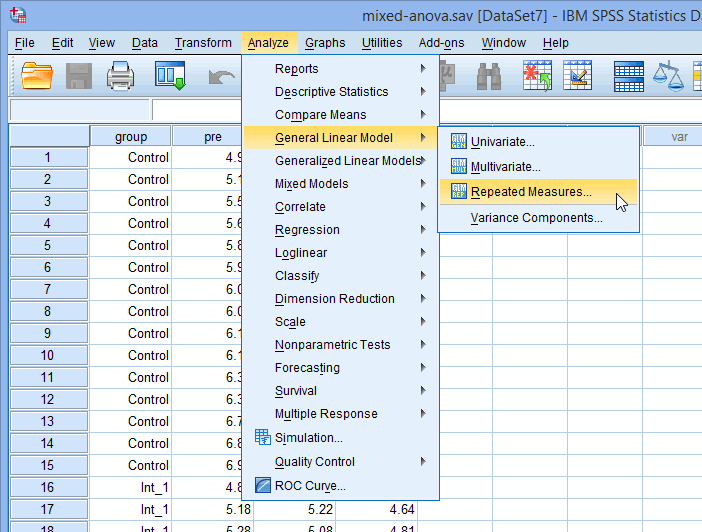 perform a Mixed ANOVA in SPSS Statistics | Laerd Statistics