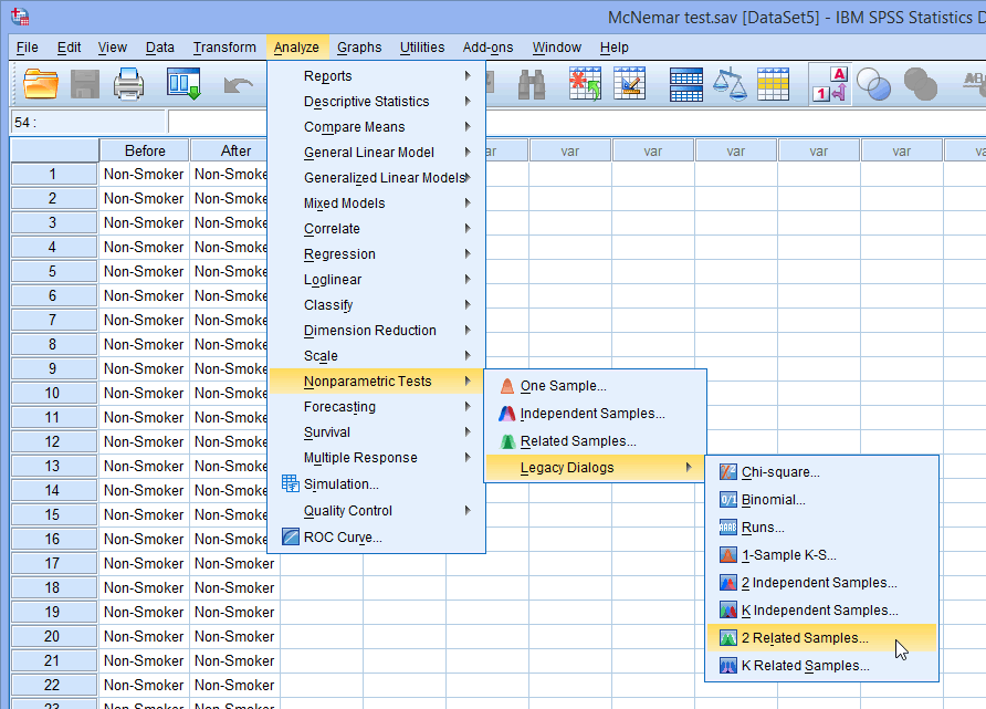 McNemar's test in SPSS Statistics - Procedure, output and Sns-Brigh10