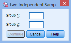 'Two-Independent-Samples Test: Define Groups' dialogue box for the Mann-Whitney U Test in SPSS Statistics