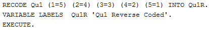 spss syntax required to reverse code a variable