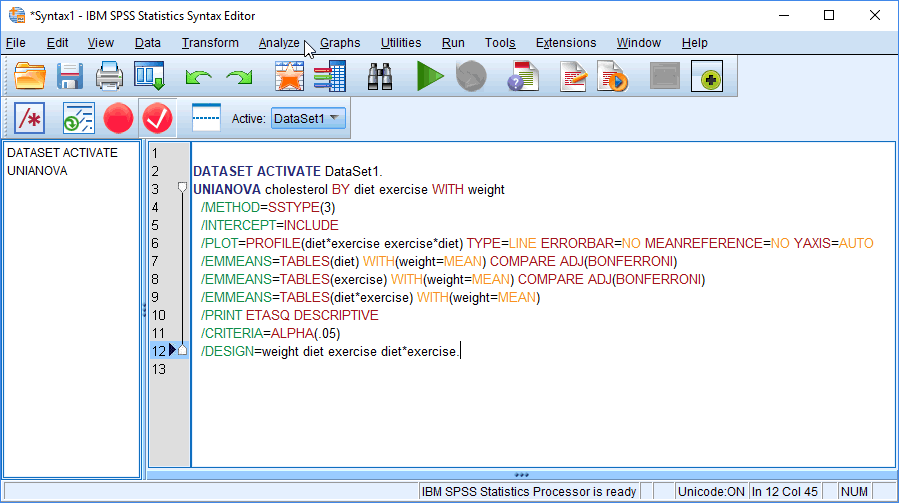 spss code interaction