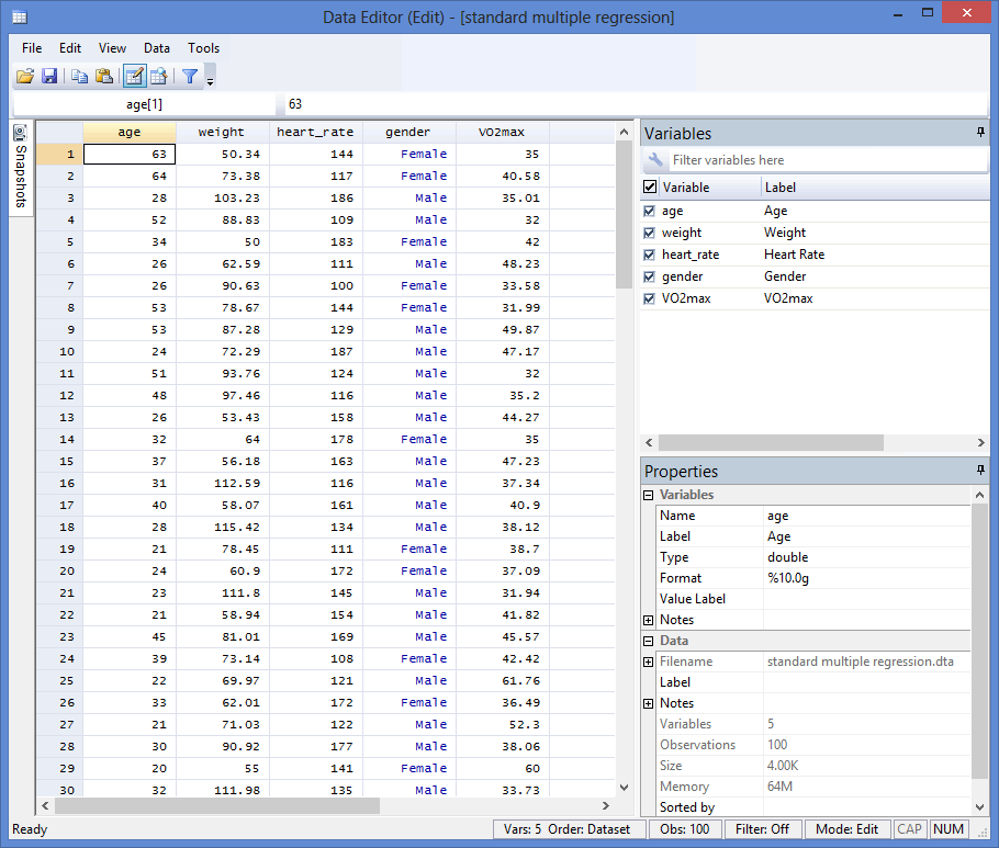 regress in stata