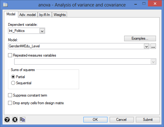 Two Way Anova In Stata Step By Step Procedure Including Testing Of Assumptions Laerd Statistics