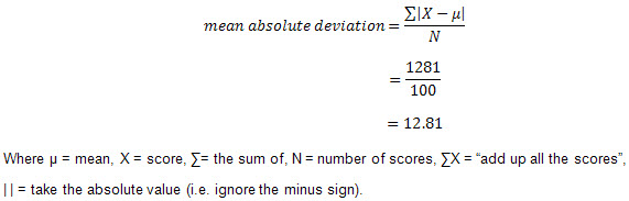 mean absolute error standard deviation