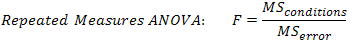 F statistic for a Repeated Measures ANOVA