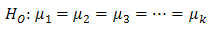 One-way ANOVA Null Hypothesis